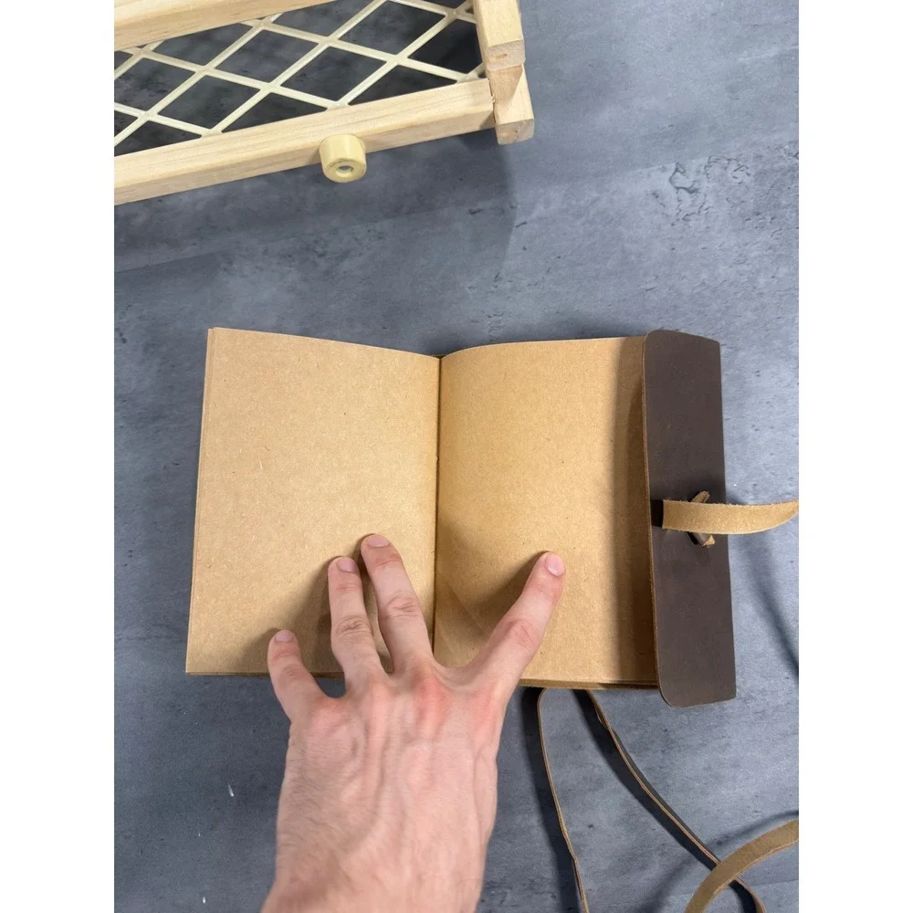 Handmade Leather Journal Brown Rustic Wrap Tie Sketchbook Diary Notebook